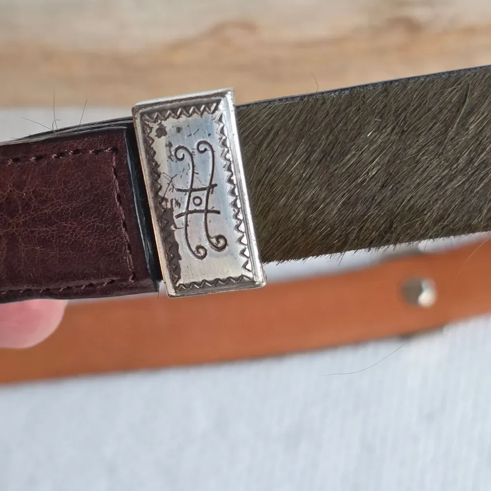 Brighton vintage multicolored calf hair leather belt